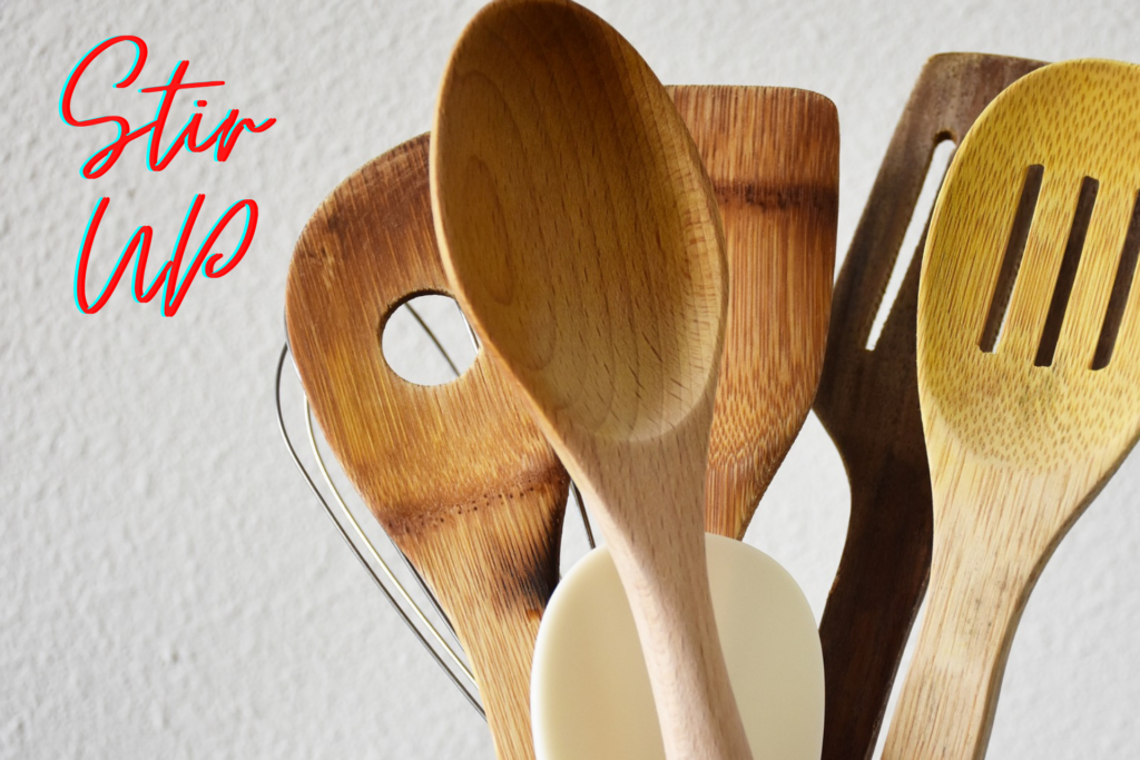 picture of wooden spoons representing stir up
