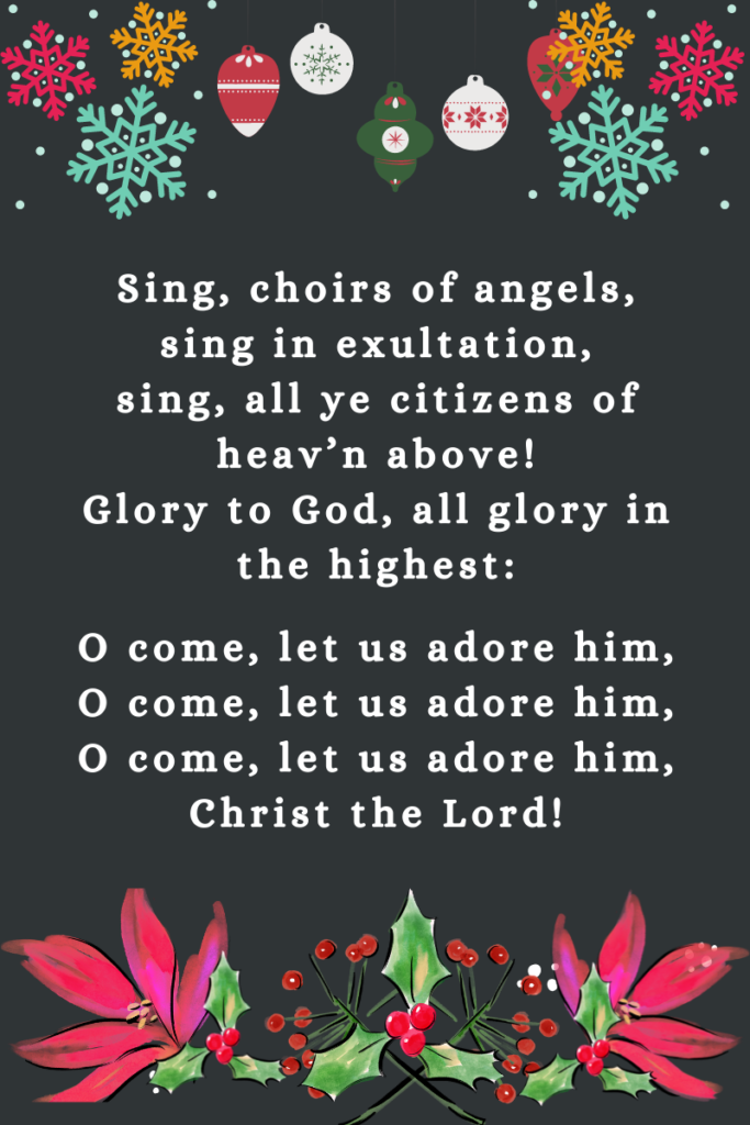 Words about singing from O Come All Ye Faithful