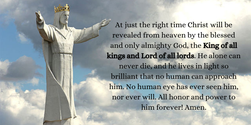 King of Kings and Lord of Lords - a statue of Jesus with arms open wide in the sky