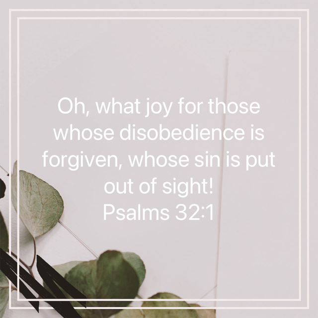 decorative with psalm 32:1 - about the joy of being forgiven
