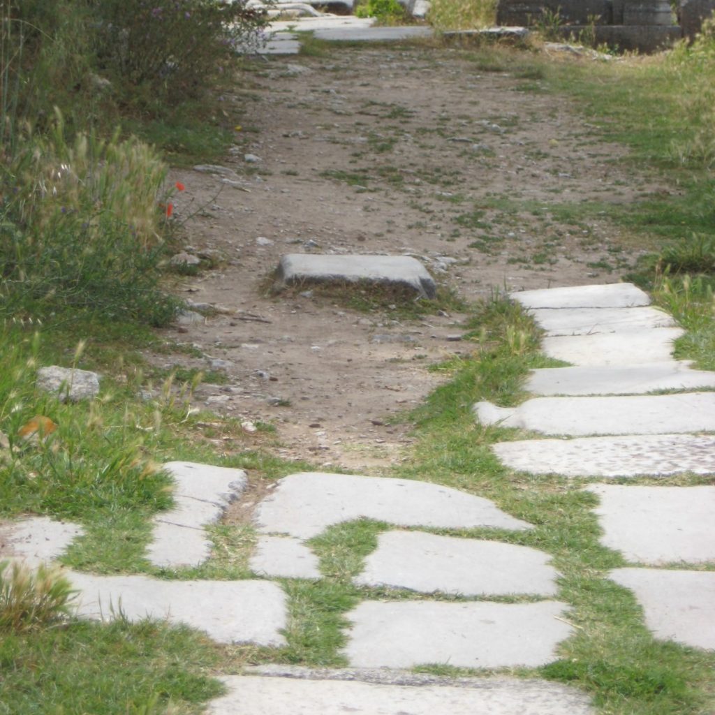 Rough, rugged path in Greece representing God's leadership in our life for His reputation's sake.