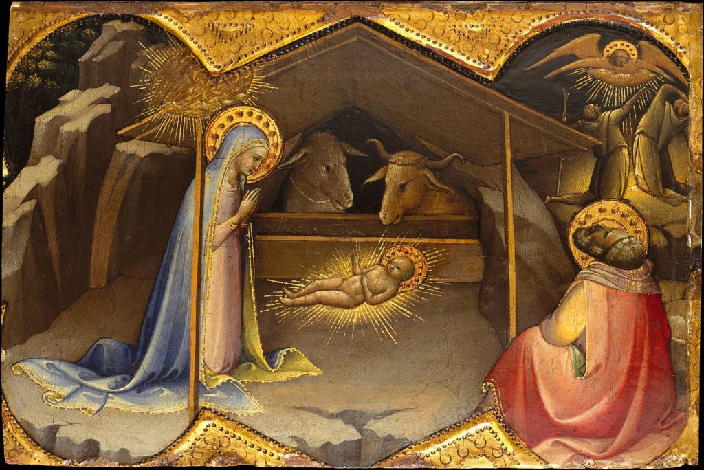 Nativity picturing the baby Jesus - our God clothed in flesh.